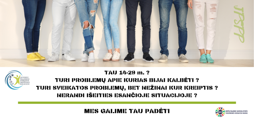 Jaunimui palankios ir konfidencialios paslaugos