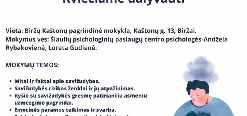Baziniai savižudybių prevencijos mokymai