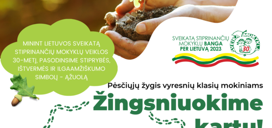 Pėsčiųjų žygis vyresnių klasių mokiniams