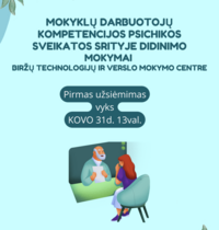 Mokyklų darbuotojų kompetencijos psichikos sveikatos srityje didinimo mokymai