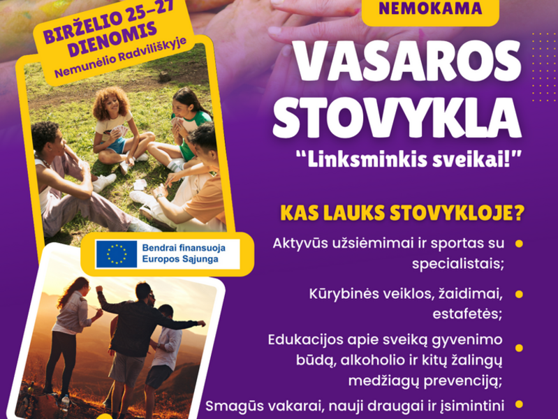 Vasaros stovykla „Linksminkis sveikai!“
